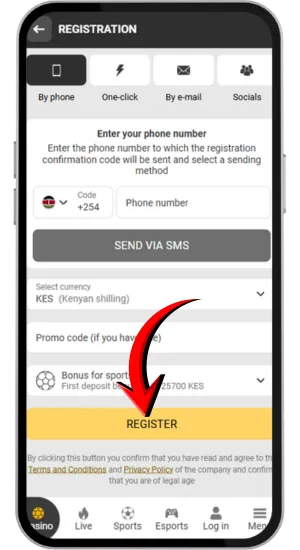 Registration and M-Pesa deposit process